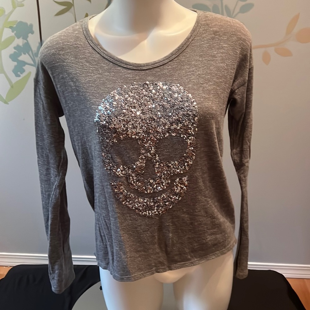 4/$20 Bethany Mota Sequin Skull Top